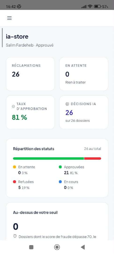 Merchant workspace on mobile
