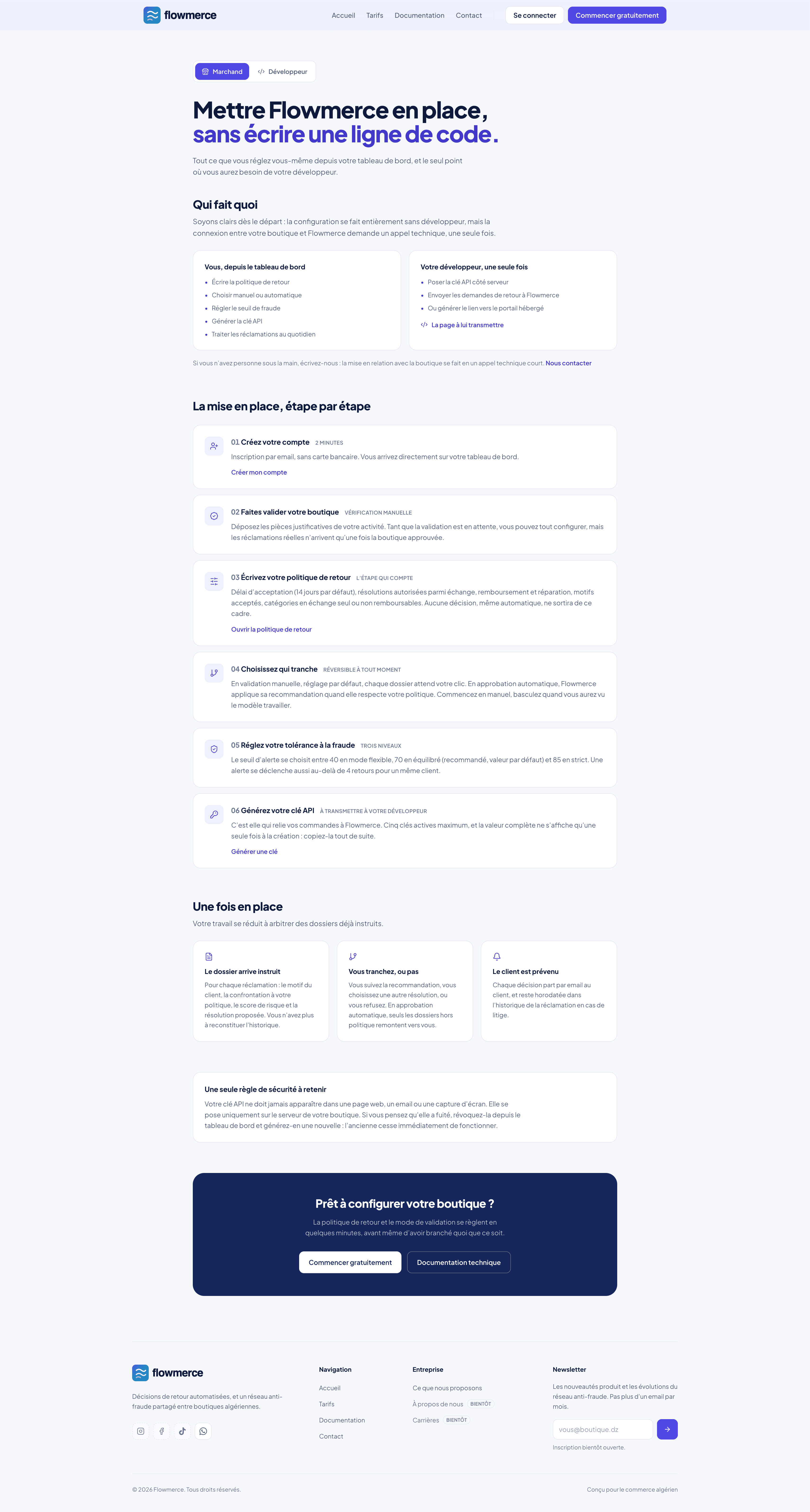 Merchant documentation — onboarding and policy setup